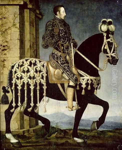 Henri II of France (1519-59) Oil Painting by (follower of) Clouet, Francois