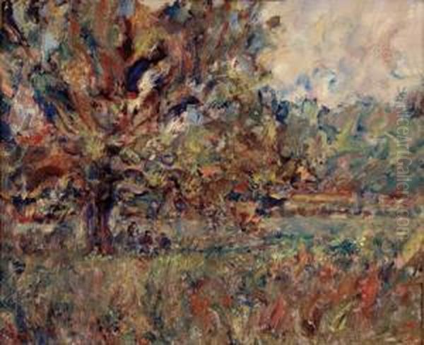 Picknick In Sommerlicher Landschaft Oil Painting by Paul Kron