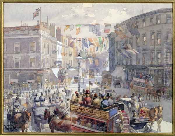 The Jubilee, Kensington High Street, London, 1901 Oil Painting by William Harding Collingwood-Smith