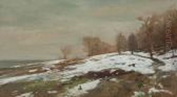 Landschaft Mit Schneeschmelze Oil Painting by Christian Johann Kroner