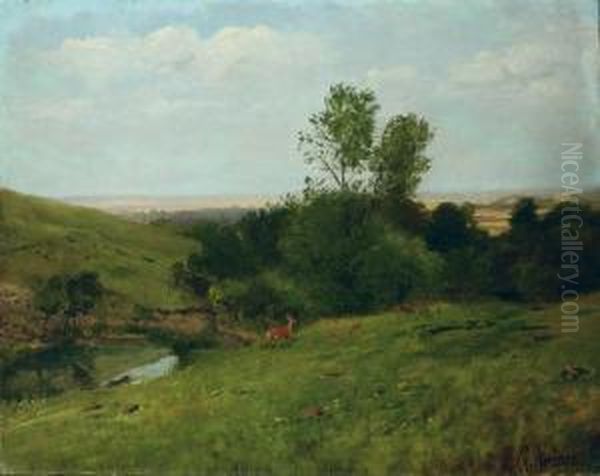 Fruhling In Der Voreifel. Oil Painting by Christian Johann Kroner