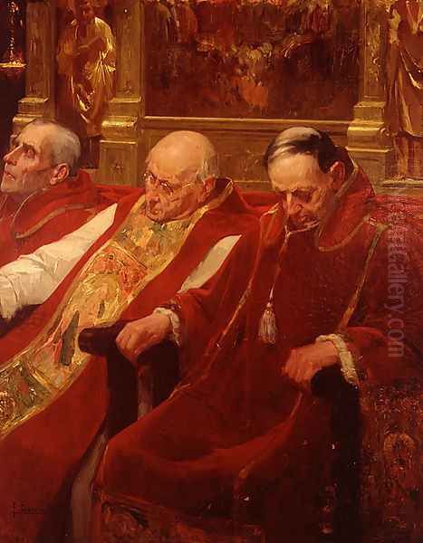 Sermon soporifero (Soporific sermon) Oil Painting by Fernando Cabrera Canto