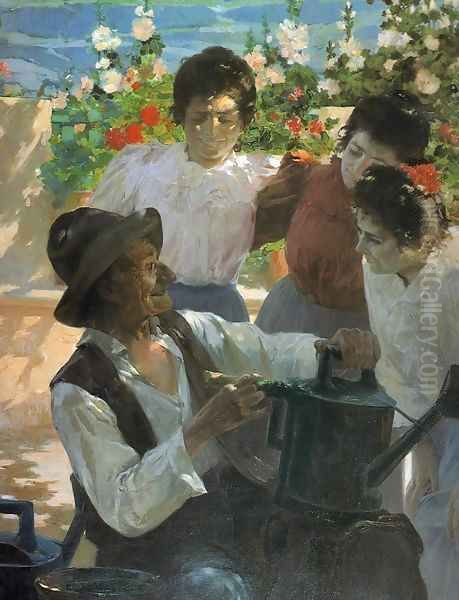 Escena en el Jardin Oil Painting by Fernando Cabrera Canto