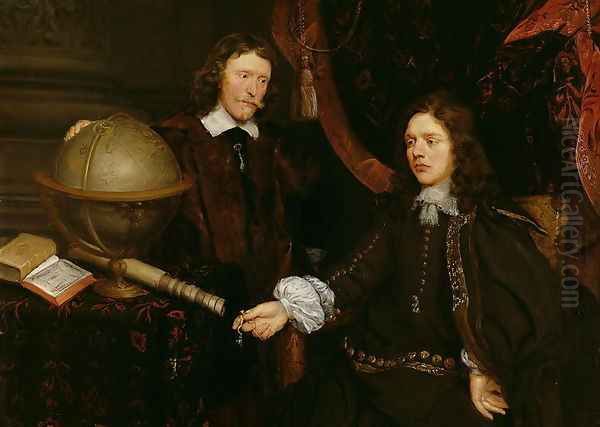 John Bankes (1626-56) and his Tutor, Sir Maurice Williams Oil Painting by Francis Cleyn