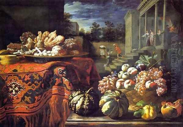 Still-Life with Fruit and Sweets Oil Painting by Pier Francesco Cittadini