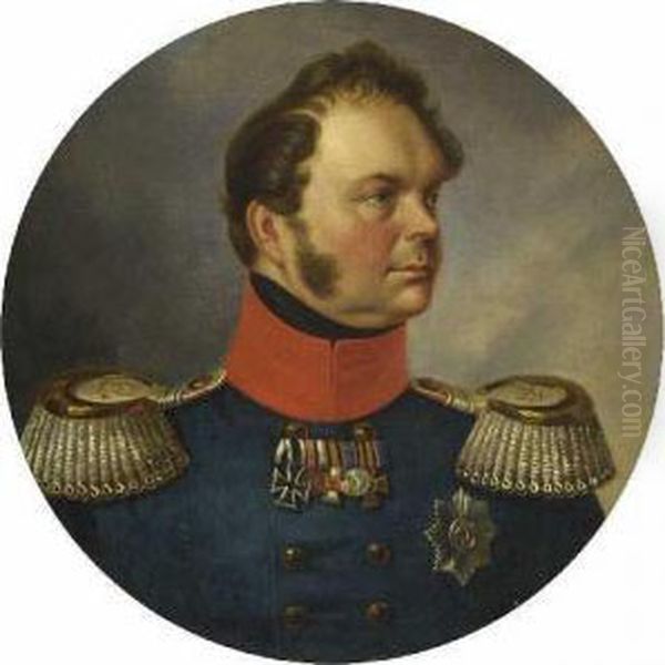 Konig Friedrich Wilhelm Iv. Von Preusen Oil Painting by Franz Krutger