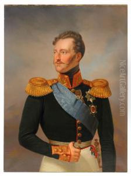 Portrait Of Emperor Nicholas I Oil Painting by Franz Krutger