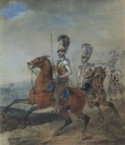 Ausritt Des Regiments Garde Du Corps Oil Painting by Franz Krutger