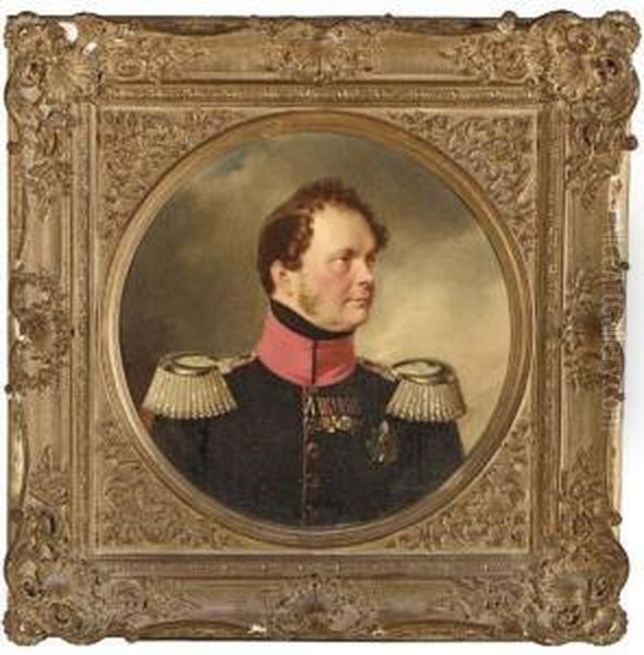 Portrait Of King Friedrich Wilhelm Iv Oil Painting by Franz Krutger