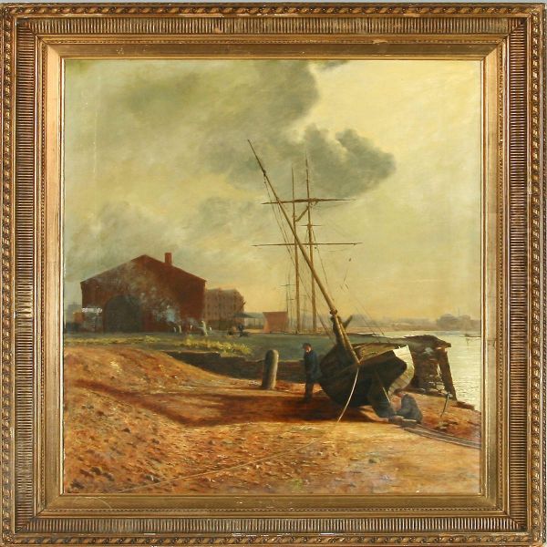 From Copenhagen Harbour Oil Painting by Olof Krumlinde