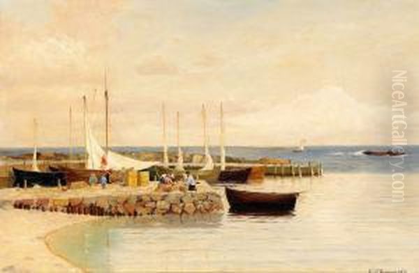 I Hamnen - Arild Oil Painting by Olof Krumlinde