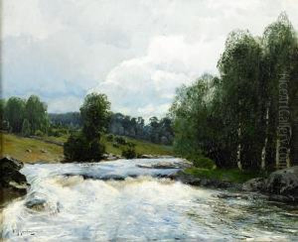 Motiv Fran Morrumsan - Blekinge Oil Painting by Olof Krumlinde