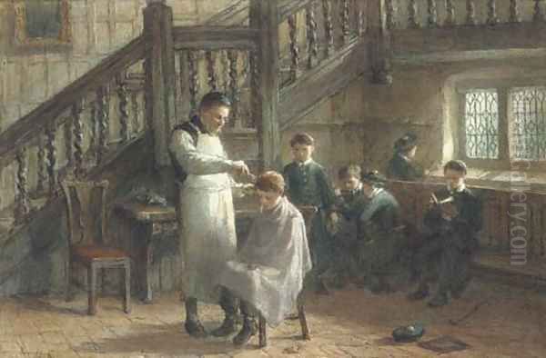 Haircut day Oil Painting by Hugh Carter