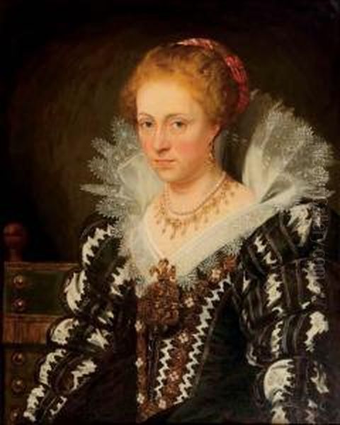 Portrait Of Jacqueline Of Caestre Oil Painting by Frederik Marianus Kruseman