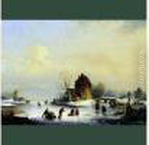 Paysage D'hiver Oil Painting by Frederik Marianus Kruseman