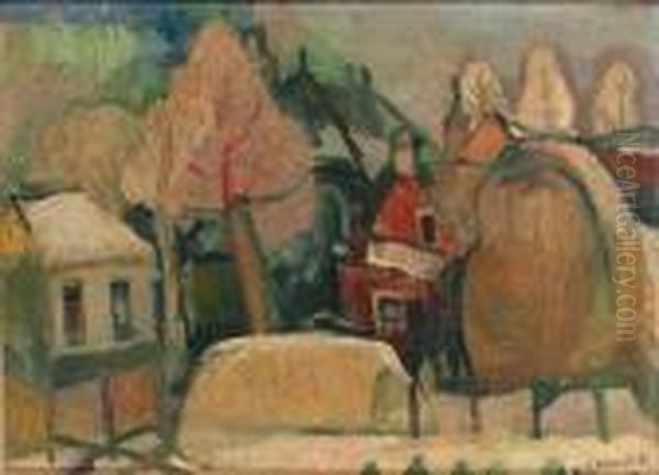 Het Bewaarschooltje (heemstede) Oil Painting by Herman Kruyder