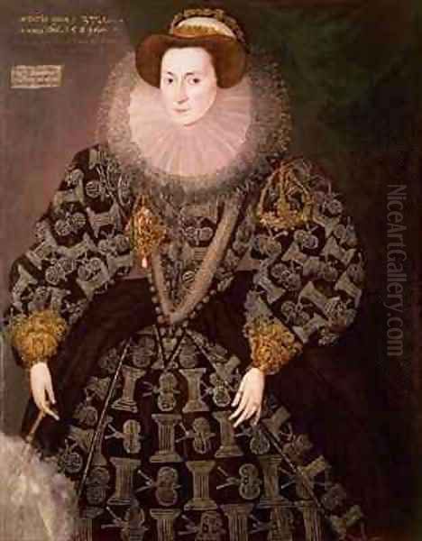 Frances Clinton Lady Chandos 1552-1623 Oil Painting by Hieronymus Custodis