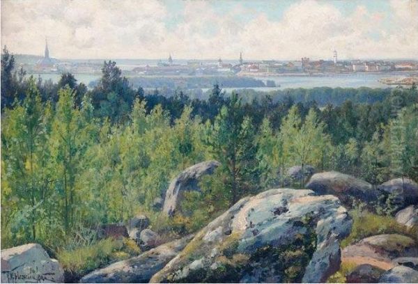 View Of Riga Oil Painting by Constantin Kryschitskij