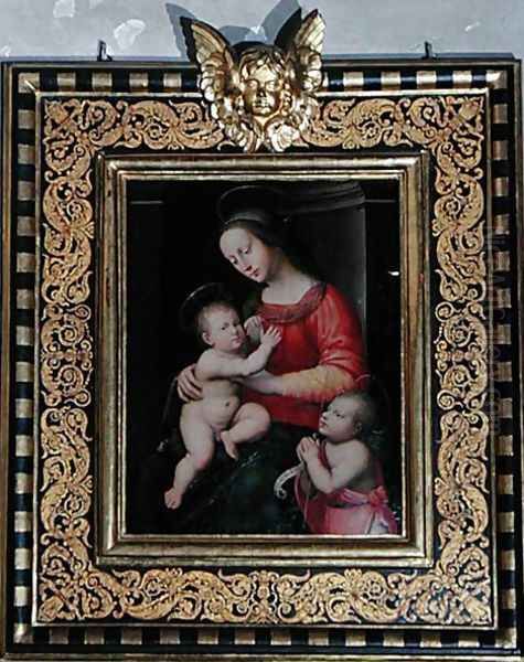 Madonna and Child with St. John the Baptist Oil Painting by Antonio del Ceraiolo