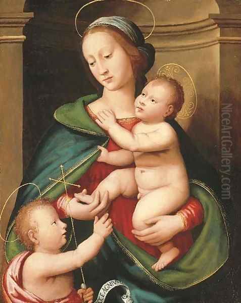 The Madonna and Child with the Infant Saint John the Baptist 2 Oil Painting by Antonio del Ceraiolo