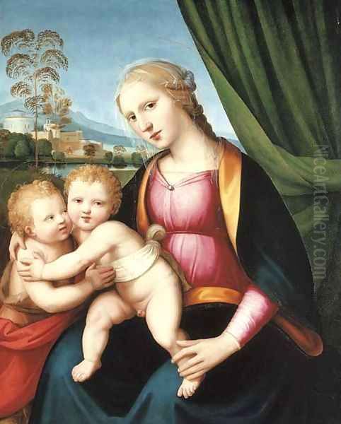 The Madonna and Child with the Infant Saint John the Baptist Oil Painting by Antonio del Ceraiolo