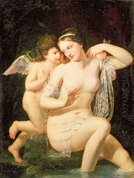 Venus and Cupid Oil Painting by N. de Courtaille