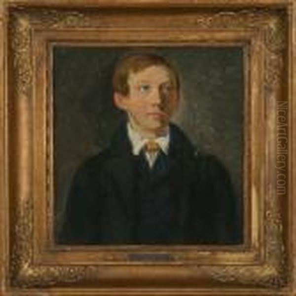 Portrait Of Theartist's Brother Oil Painting by Albert Kuchler