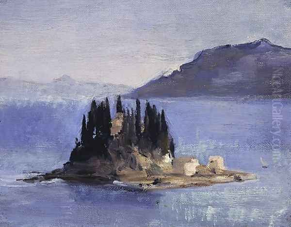 Corfu - Pontikonisi Oil Painting by Jan Ciaglinski