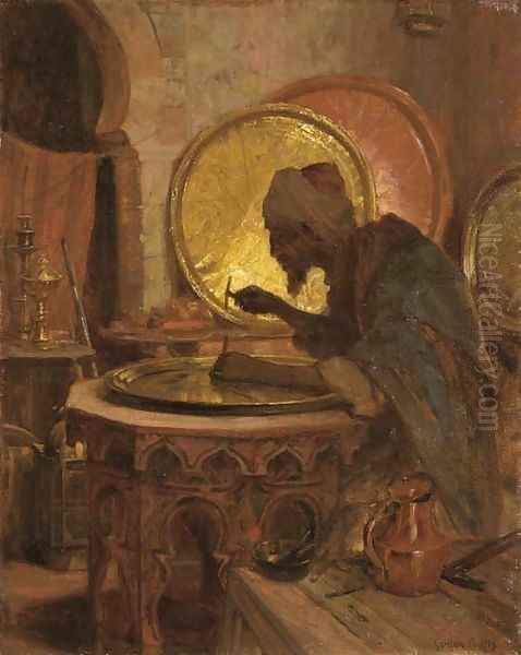 The Moroccan Engraver Oil Painting by Gordon Coutts