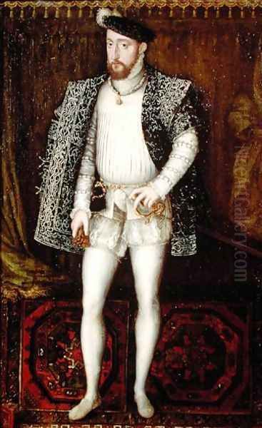 Portrait of Henri II (1519-59) King of France, 1547 Oil Painting by (workshop of) Clouet, Francois