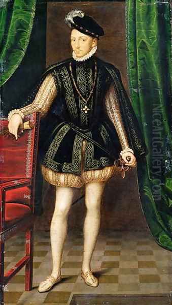 Portrait of Charles IX (1550-74) Oil Painting by (workshop of) Clouet, Francois