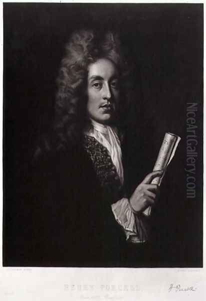 Portrait of Henry Purcell (1659-95) Oil Painting by Johann Closterman