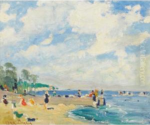 Day At The Beach (sunny-side) Oil Painting by George Arthur Kulmala