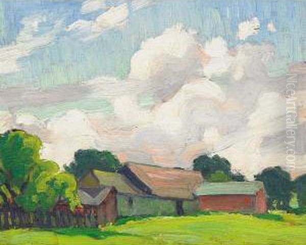 Farmstead Oil Painting by George Arthur Kulmala