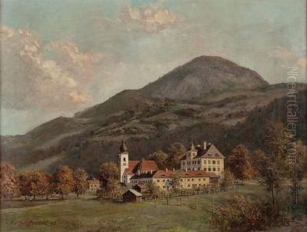 Schloss Aigen Bei Salzburg Oil Painting by Franz Kulstrunk