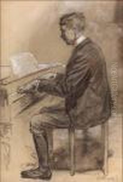 Pianist Oil Painting by Franz Kulstrunk