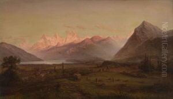 Blick Auf Eiger, Monch Und
 Jungfrau Oil Painting by Karl Robert Kummer