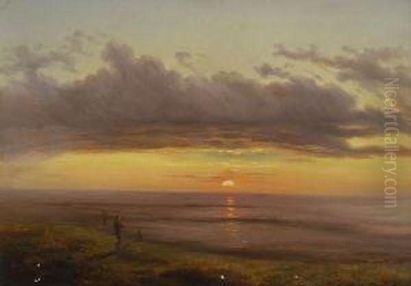 Sonnenuntergang Am Meer. Oil Painting by Karl Robert Kummer