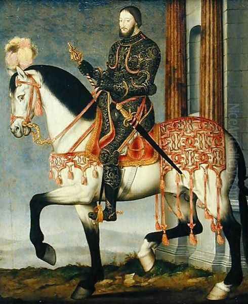 Francis I of France (1494-1547) Oil Painting by (and workshop) Clouet, Francois