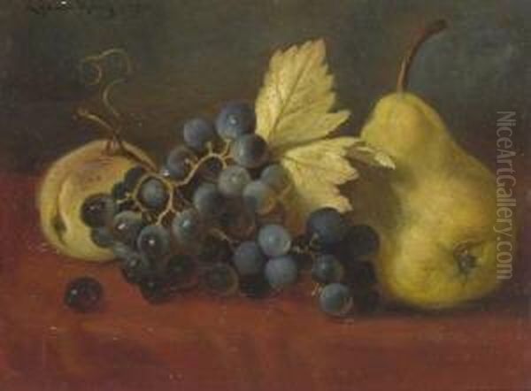 Fruchtestillleben. Oil Painting by Ludwig Adam Kunz