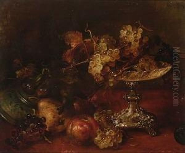 Fruchtestillleben. Oil Painting by Ludwig Adam Kunz