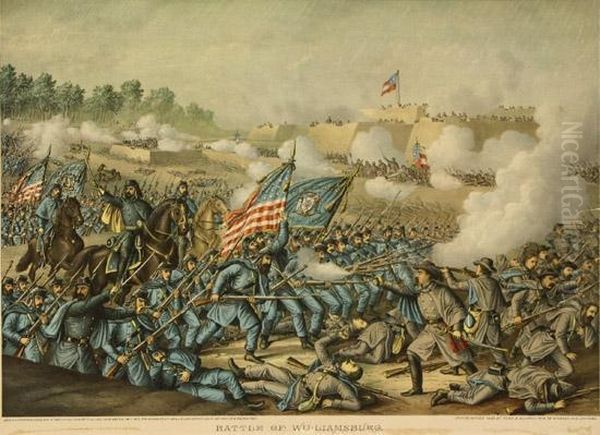 Battle Of Atlanta Oil Painting by Kurz & Allison