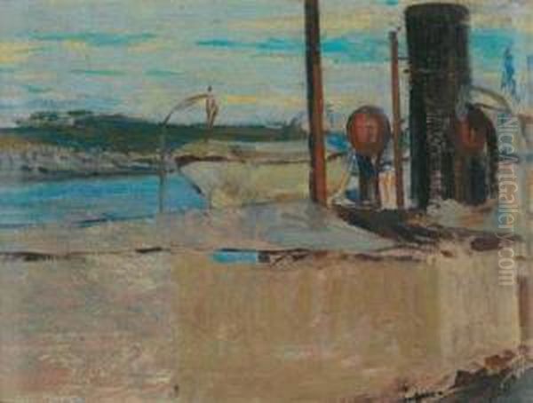 Sul Battello A Vapore A Concarneau Oil Painting by Maximilian Kurzweil