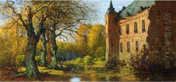 A View Of The Castle Of Doorwerth Oil Painting by Cornelis Kuypers