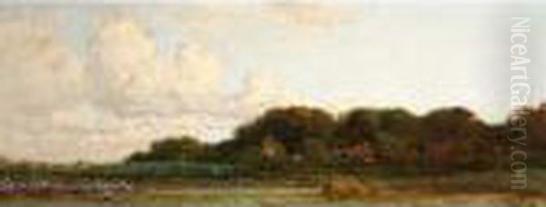 Landscape With Farmhouses Oil Painting by Cornelis Kuypers