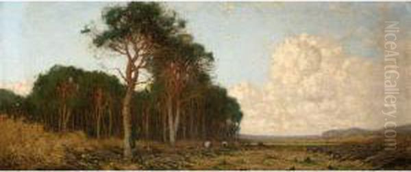 Woodcutters In A Forest Landscape Oil Painting by Cornelis Kuypers