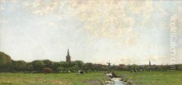 Hollandskt Landskap Oil Painting by Cornelis Kuypers