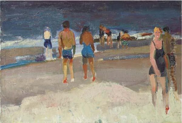 At The Beach Oil Painting by Harrie Kuyten