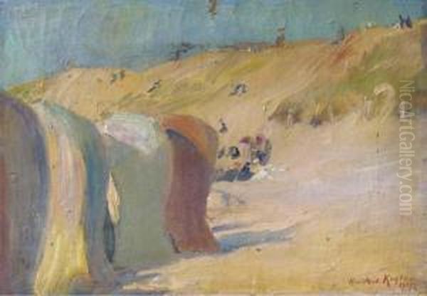 At The Beach Oil Painting by Harrie Kuyten