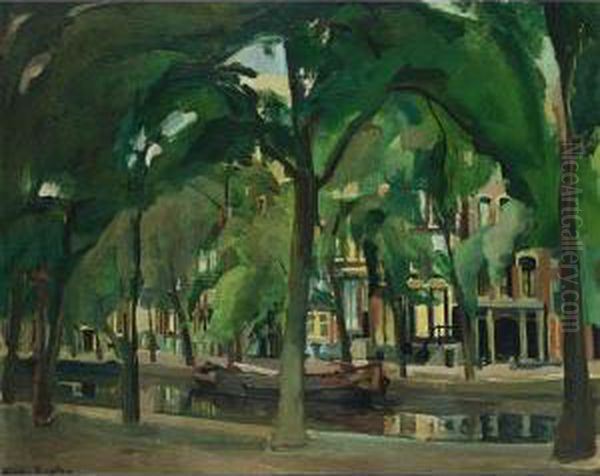 A View Of The Herengracht 80 Oil Painting by Harrie Kuyten